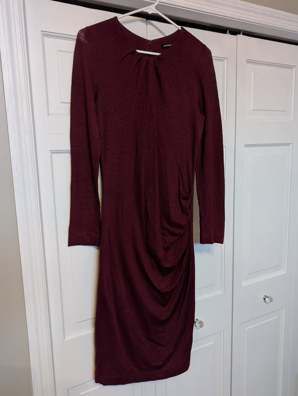 Country Road Long Sleeve Ruched Linen Sheath Dress
